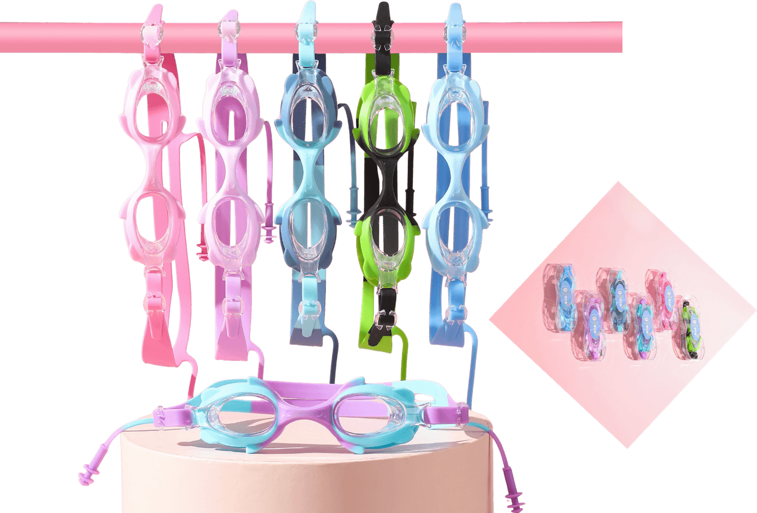 Kids' Pastel Swim Goggles
