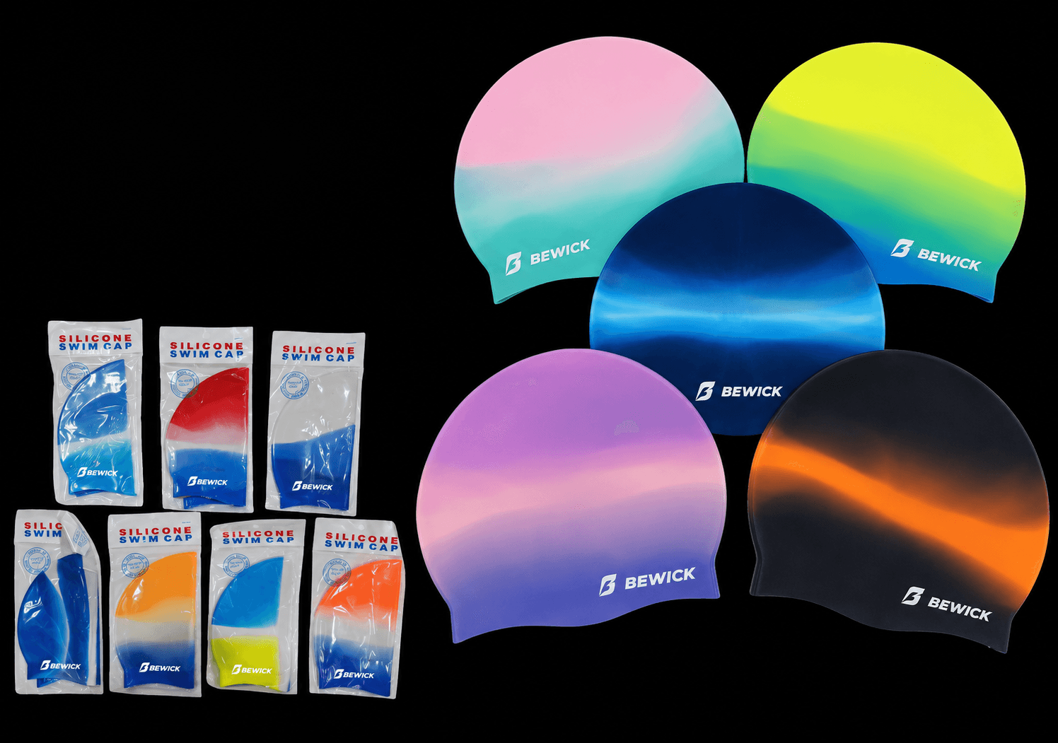 Ombre Silicone Swim Cap