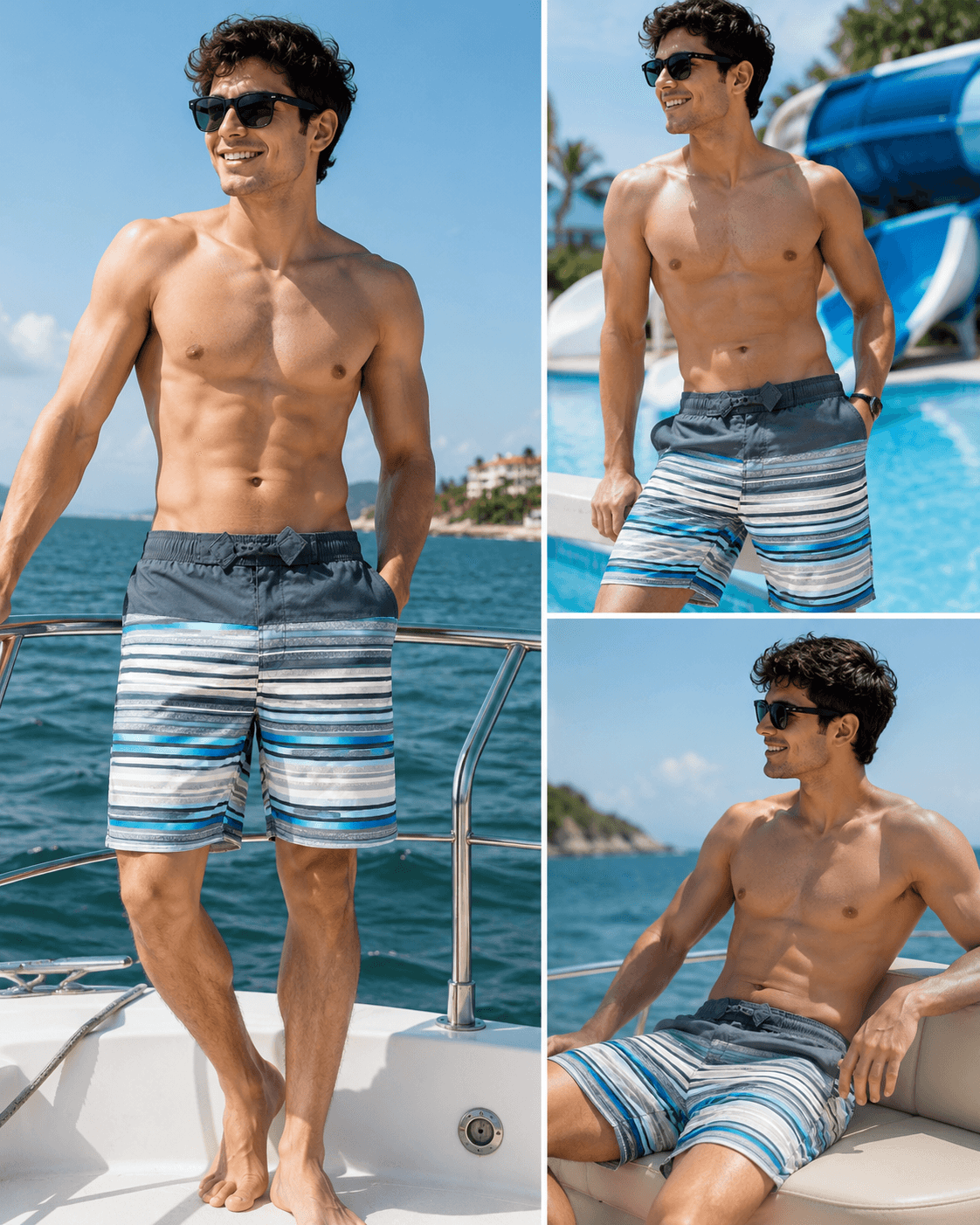 Men's Striped Boardshorts