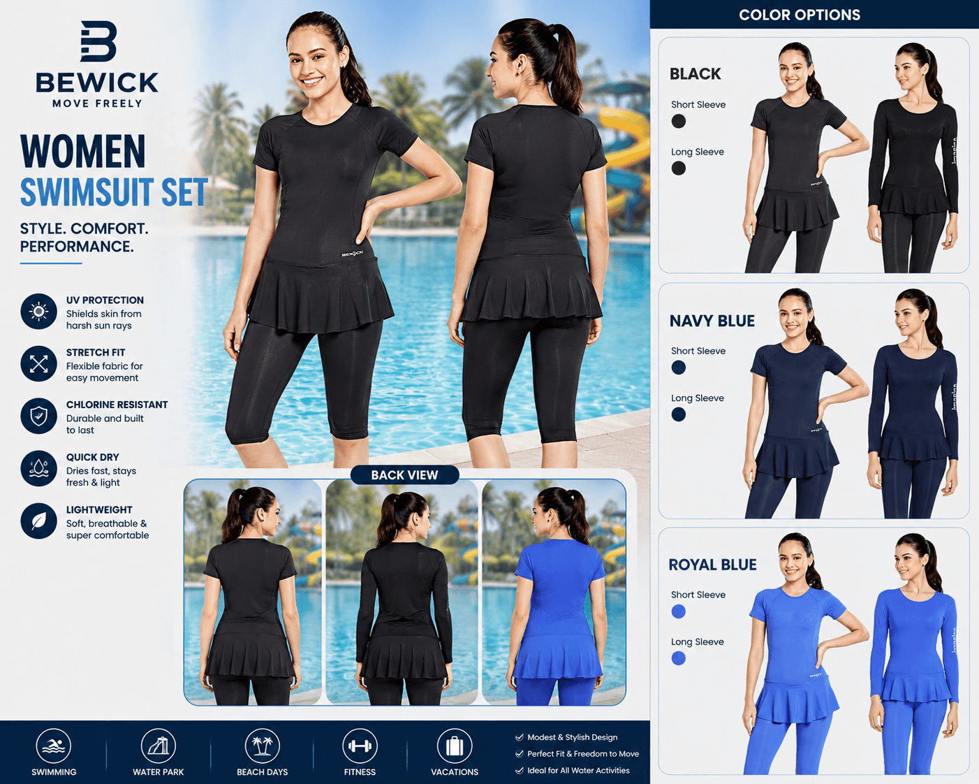 Women's Modest Peplum & Capri Set